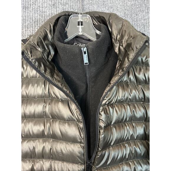 Calvin Klein Womens Packable Premium Down Puffer Jacket Size XS Brown Zip Up - Picture 9 of 11